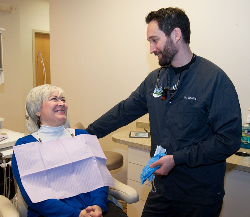 Dr. Gillette and patient